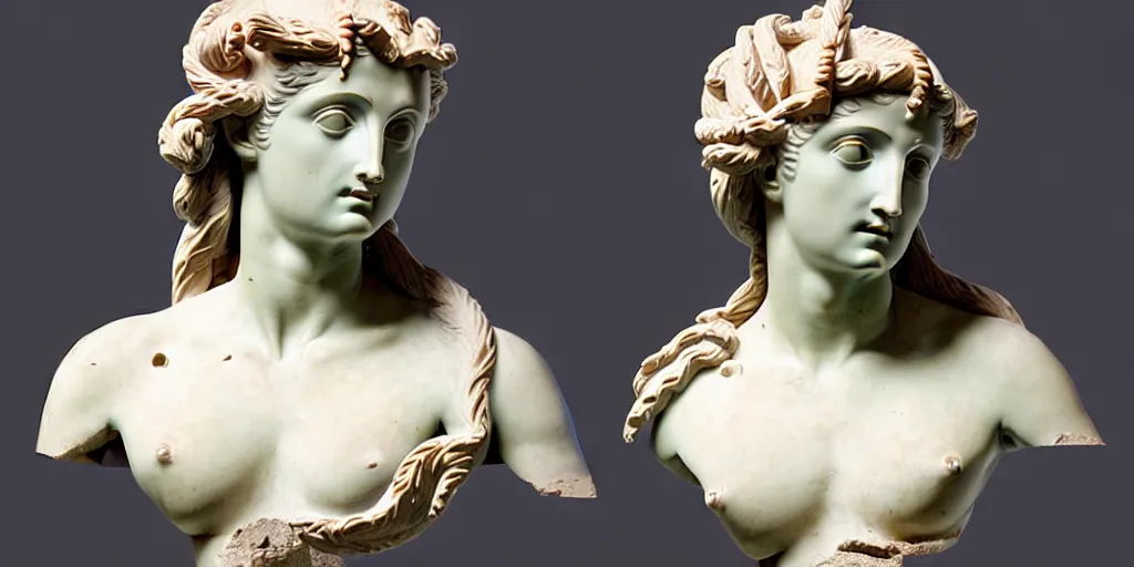ancienr greek sculpture, bust, multiple poses