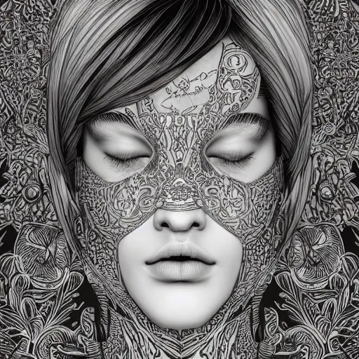 Image similar to the portrait of an unbelievably beautiful and sophisticated young woman made up of broccoli, an ultrafine detailed illustration by james jean, intricate linework, bright colors, final fantasy, behance contest winner, vanitas, angular, altermodern, unreal engine 5 highly rendered, global illumination, radiant light, detailed and intricate environment