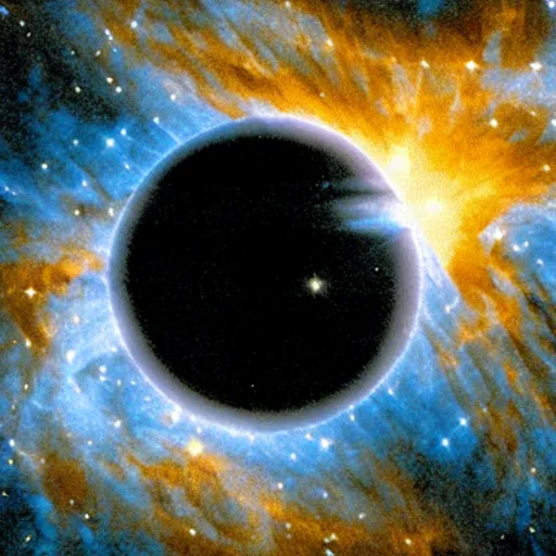 Image similar to Stunning picture by the Hubble Telescope of a star that is completely black. A star that is pitch-black in color. NASA