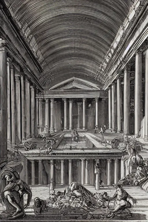 Image similar to Labyrinth, Giovanni Battista Piranesi and Dan Mumford, 1750, engraving, from the British Museum