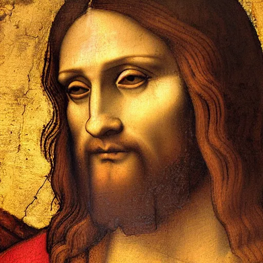 Image similar to Jesus painting by Leonardo da Vinci 4k detail