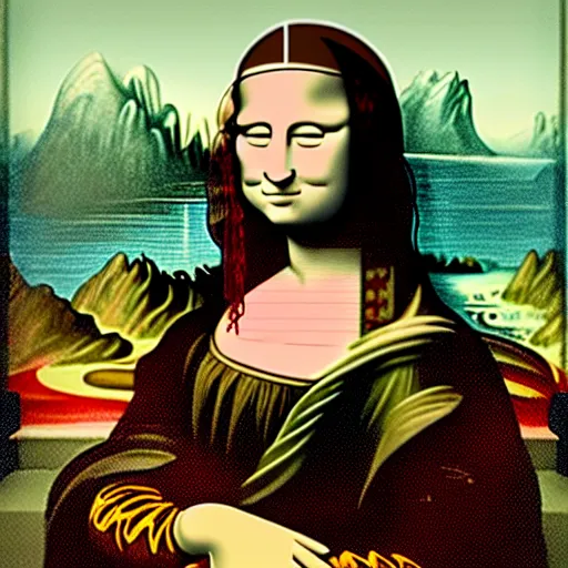 Prompt: Mona Lisa by Matt Groening