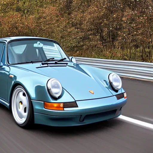 Image similar to photo of a a flying porsche 9 6 4