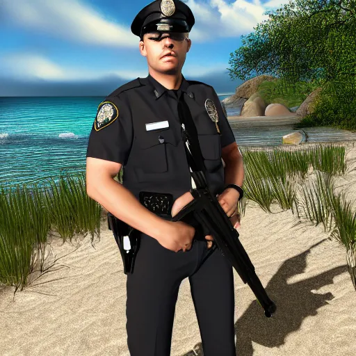 Prompt: officer k beach ultra realistic photorealistic highly detailed high quality 8 k