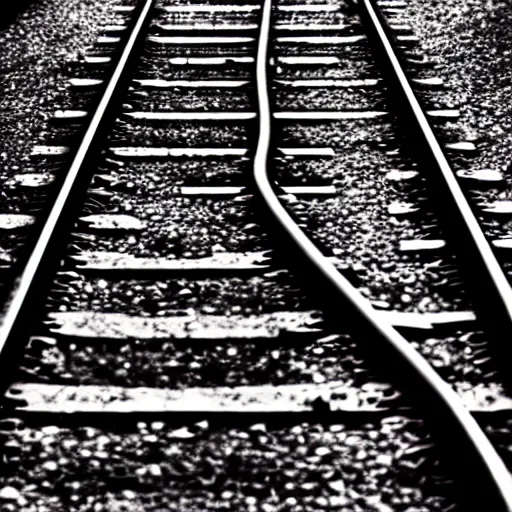 Image similar to while waiting for the train, i heard a noise coming from the tracks. i saw a hand reaching up, clawing at the platform's edge.