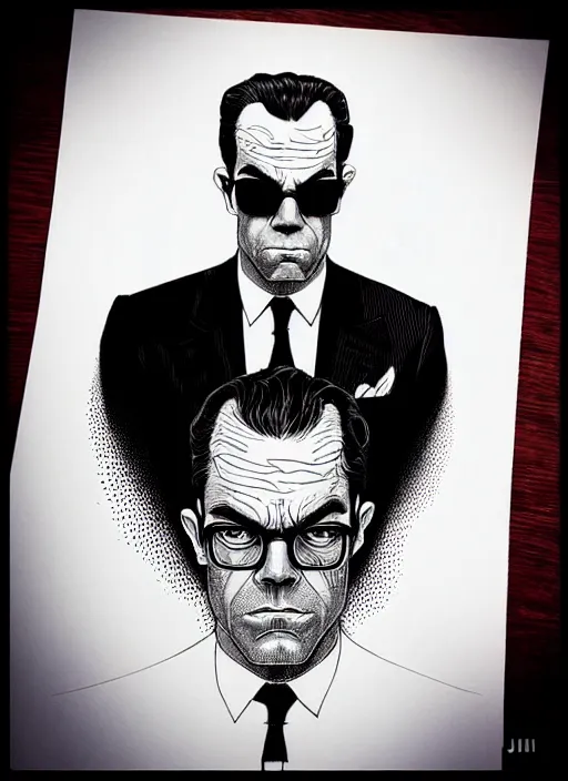 Prompt: highly detailed portrait of agent smith, magnificent, photographic realistic background, by james gilleard, by joe fenton, by kaethe butcher, trending on instagram, award winning details