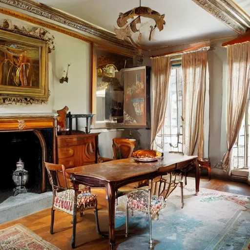 Prompt: a seductive bachelor pad from the 1790s