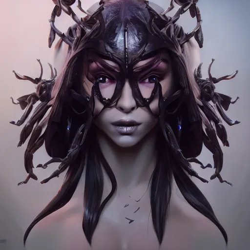 Image similar to Dark goddess with six arms, made by Stanley Artgerm Lau, WLOP, Rossdraws, mitch foust, ArtStation, CGSociety, concept art, cgsociety, octane render, trending on artstation, artstationHD, artstationHQ, unreal engine, 4k, 8k,