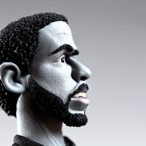 Image similar to detailed studio photography of a close up claymation action figure of j cole, highly detailed, breathtaking, uhd resolution, beautiful lighting, studio light, extremely detailed, establishing shot, photorealistic, hyperrealistic