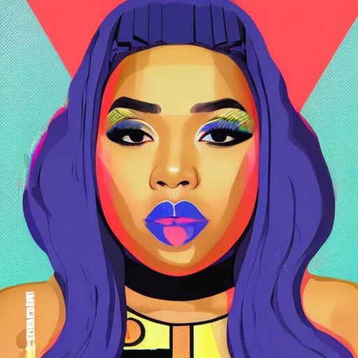 Prompt: Supreme x Nicki Minaj Profile Picture by Sachin Teng, asymmetrical, Organic Painting , Matte Painting, geometric shapes, hard edges, graffiti, street art,:2 by Sachin Teng:4