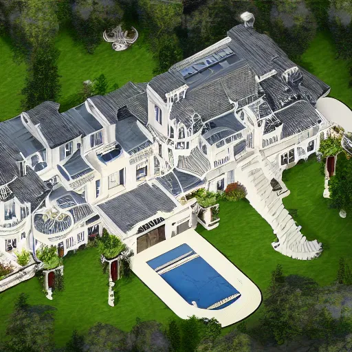 Image similar to a blueprint of a mansion