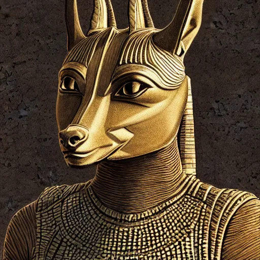 Image similar to anubis, highly detailed, digital art