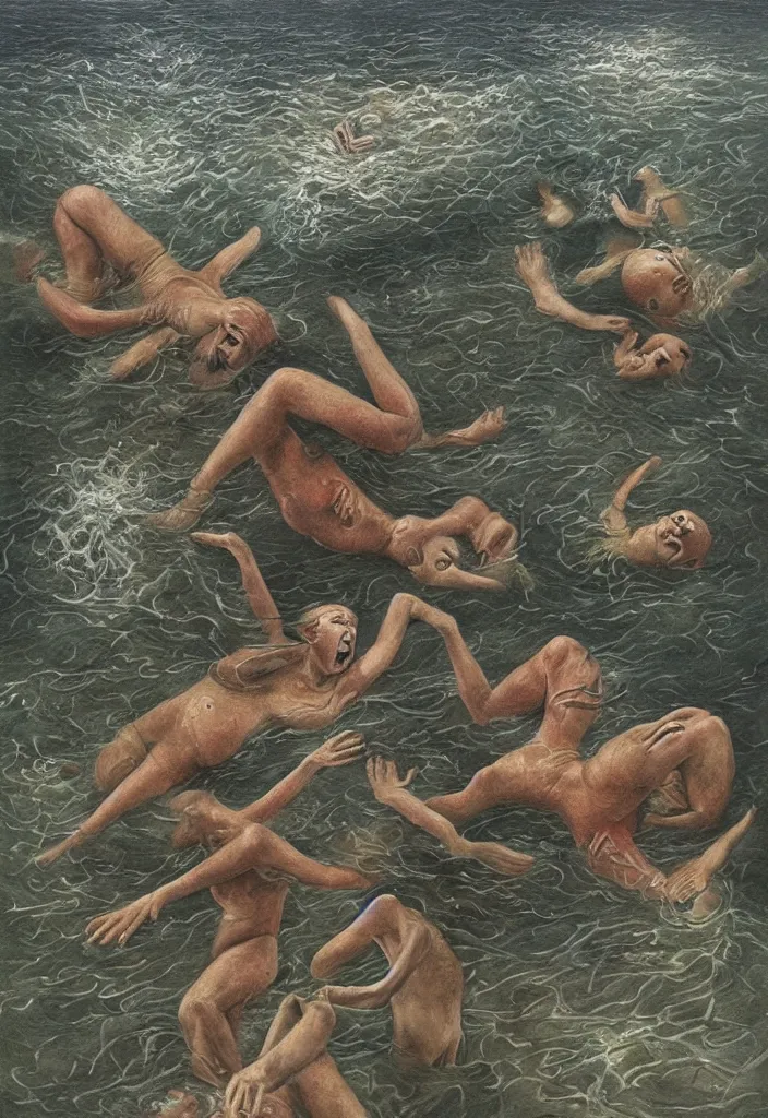 Image similar to highly detailed surrealist art about drowning slowly