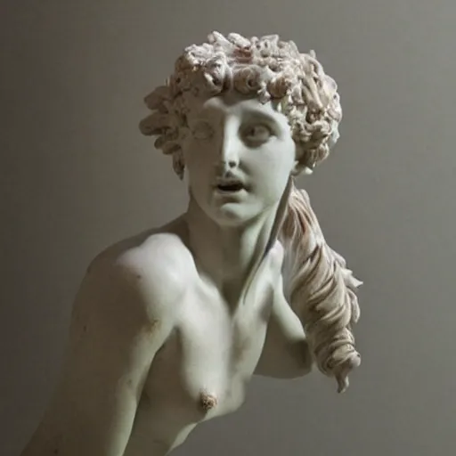 Prompt: sculpture of persephone, goddess of the underworld, made by michelangelo, concept art