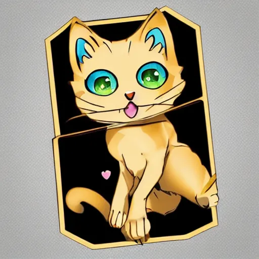 Image similar to anime styled kitten in gold suit