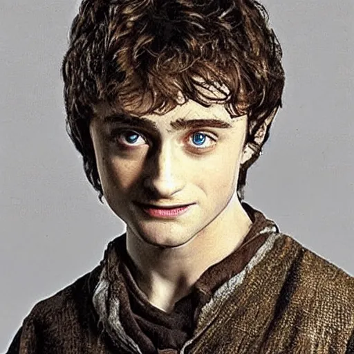 Image similar to Daniel Radcliffe as Frodo in lord of the rings