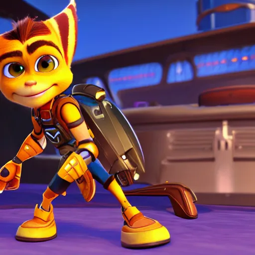 Prompt: ratchet and clank meets violet parr