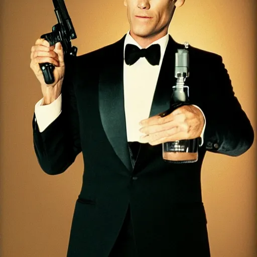 Image similar to Jim Carrey as James Bond