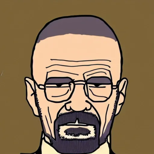 Image similar to ms paint walter white, poorly drawn