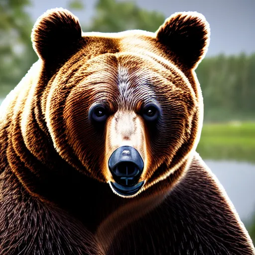 Prompt: a bear enlisted into the us army portrait, 4 k, high resolution, still, landscape, hd, dslr, hyper realistic