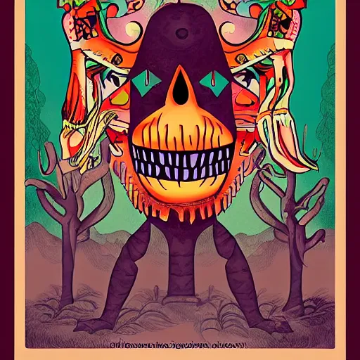 Prompt: El Chupacabras, mexican folklore illustration, digital art