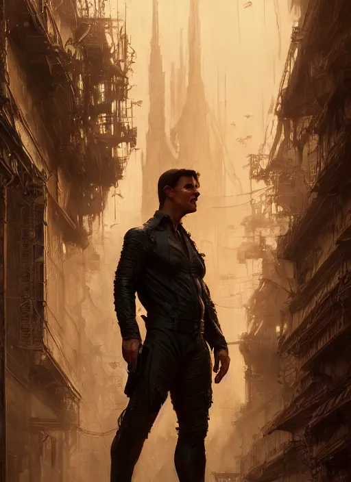 Image similar to tom cruise as oscar diggs, intricate, d & d, fantasy, art nouveau, digital painting, trending on artstation, sharp focus, wide shot, illustration, global illumination, ray tracing, art by artgerm and greg rutkowski and ruan jia