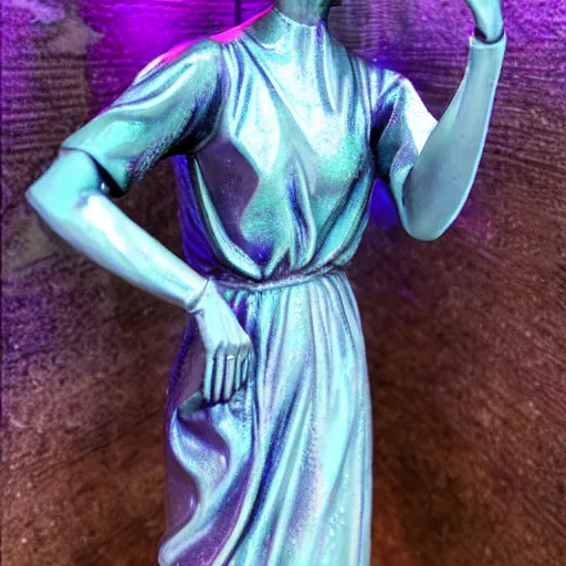 Prompt: Millie Bobby Brown galaxy statue