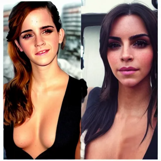 Image similar to emma watson mixed with kim kardashian