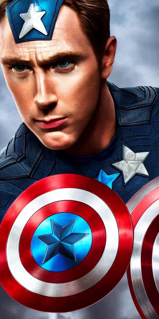 Image similar to Portrait photo of Captain America portrayed by Jordan Peterson, 8k, high fidelity, detailed face, cinematic, trending digital art