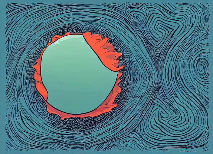 Prompt: nudibranch sphere in turbulent space by laurie greasley, artstaion