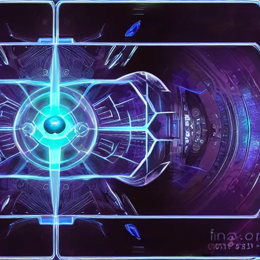 Prompt: Enigma, digital painting, card game illustration, Android Netrunner