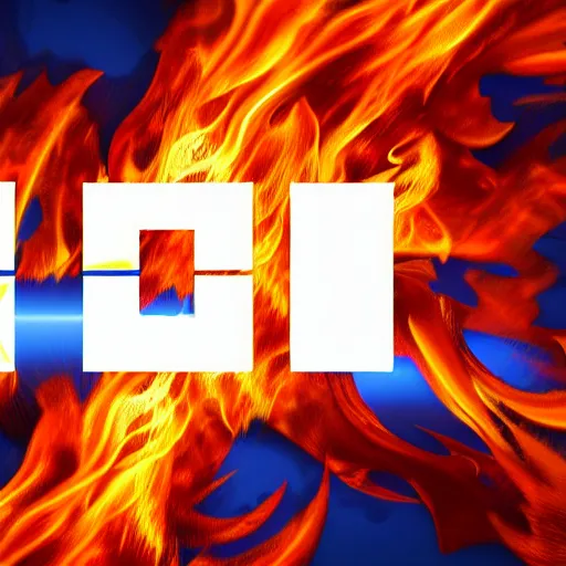 Image similar to Windows 10 logo on fire, digital art, ultra HD render, trending on Artstation, award winning