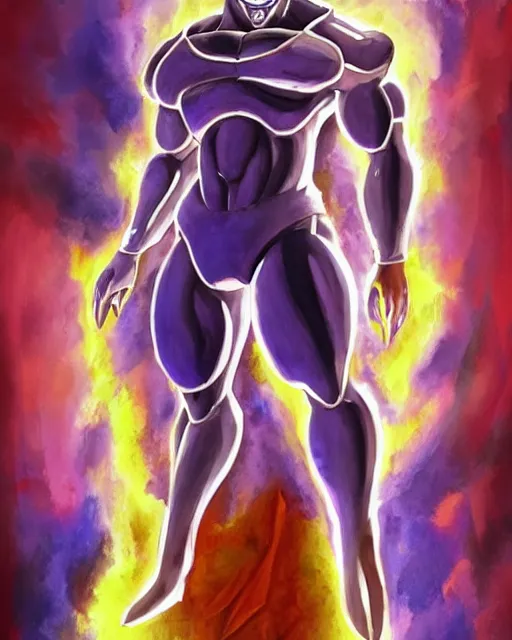Prompt: a oil / watercolor painting full body character portrait of super saiyan frieza in the style of moebius in the style of leonard boyarsky trending on artstation deviantart pinterest detailed realistic hd 8 k high resolution