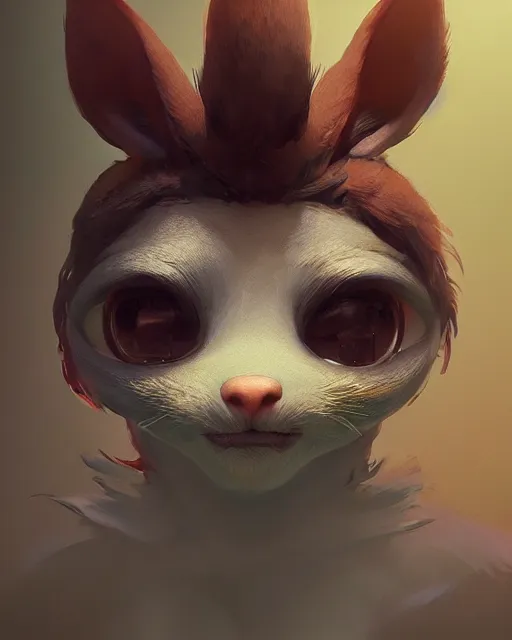 Image similar to a beautiful portrait of a cute anthropomorphic humanoid original fursona fantay character. big eyes. character design by cory loftis, fenghua zhong, ryohei hase, ismail inceoglu and ruan jia. volumetric light, detailed, rendered in octane