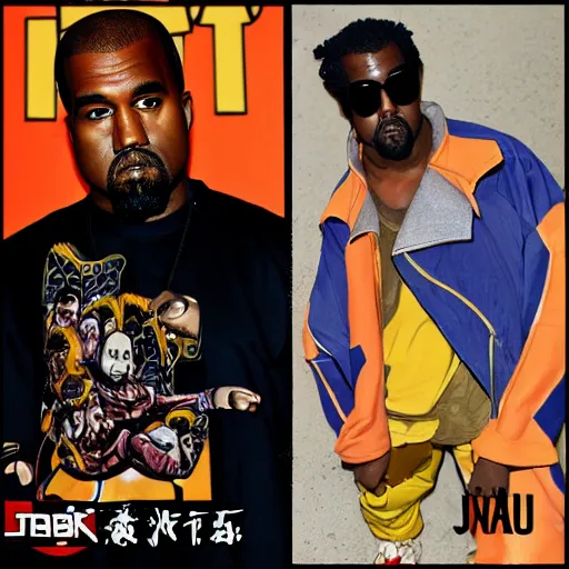 Prompt: Kanye west in Naruto