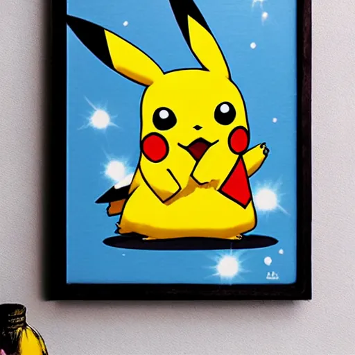 Prompt: pikachu, domino art