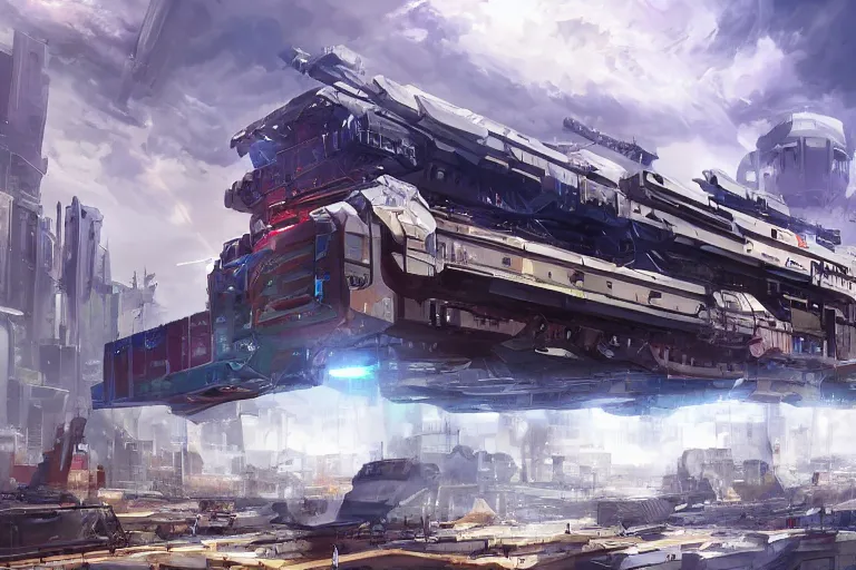 Prompt: very complex huge railgun being constructed at the middle of the city, digital painting, mixed media, trending on artstation and deviantart, epic composition, highly detailed, 8 k