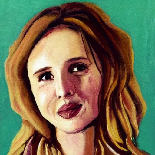 Image similar to a painting of julie delpy