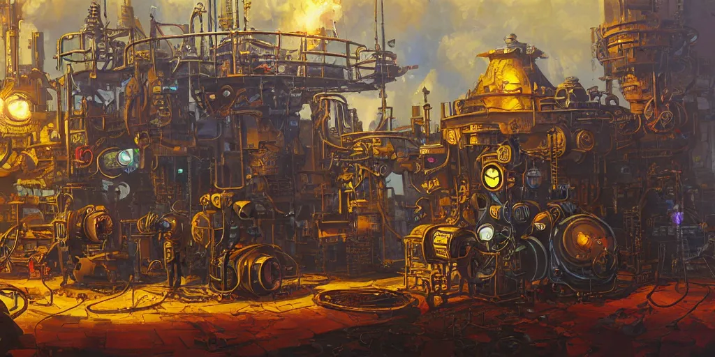 Prompt: A rat engineer with steampunk goggles is building a steam machine, art by PAUL LEHR