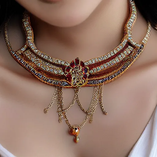 Prompt: women intricate jewelry