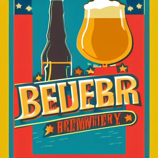 Image similar to Propaganda poster of a beer, sticker, highly detailed, colorful, illustration, smooth and clean vector curves, no jagged lines, vector art, smooth