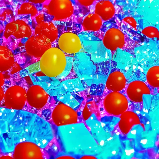 Image similar to photo of [ crystalized ] [ tomato ] nikon, bokeh, sunlight, studio 4 k