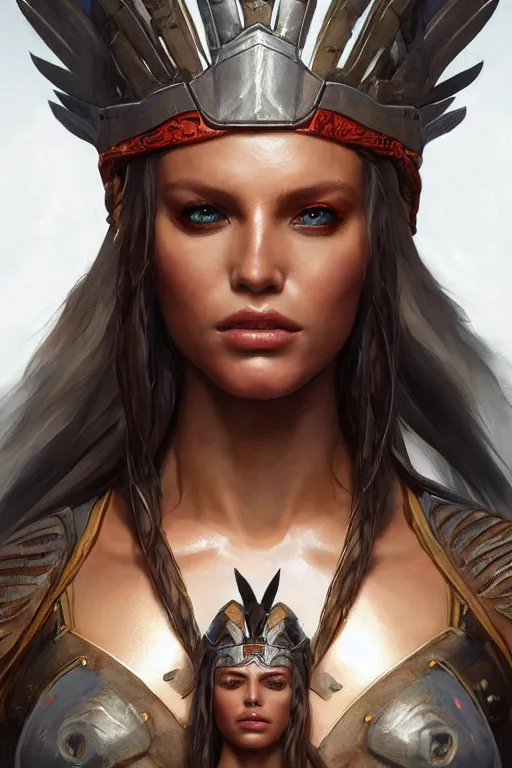 Image similar to supermodel Stephanie seymor as an amazonian warrior, highly detailed, digital painting, artstation, concept art, smooth, sharp focus, illustration, Unreal Engine 5, 8K, art by artgerm and greg rutkowski and edgar maxence