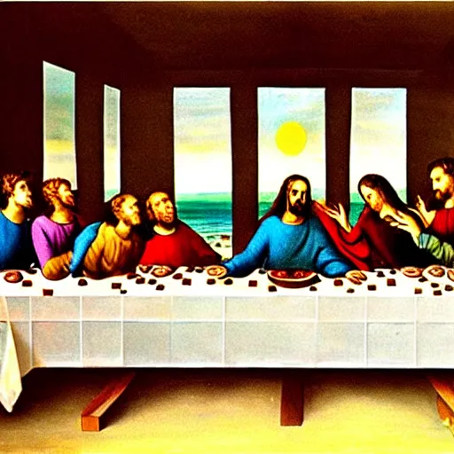 Prompt: the last supper by salvador dali