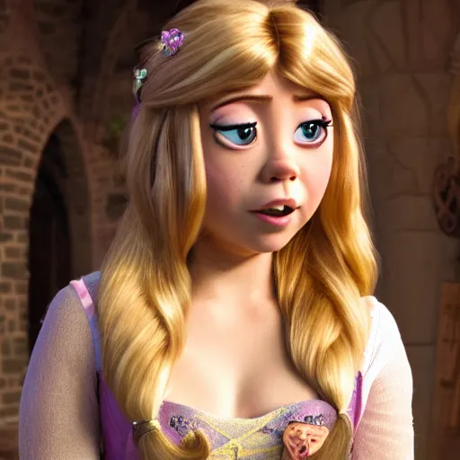 prompthunt: Jennette McCurdy as Rapunzel in disney tangled live action, 8k  full HD photo, cinematic lighting, anatomically correct, oscar award  winning, action filled, correct eye placement