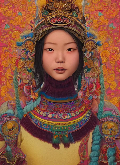 Image similar to lovely tibetan girl : : by martine johanna and simon stalenhag and chie yoshii and casey weldon and wlop : : ornate, dynamic, particulate, rich colors, intricate, elegant, highly detailed, centered, artstation, smooth, sharp focus, octane render, 3 d