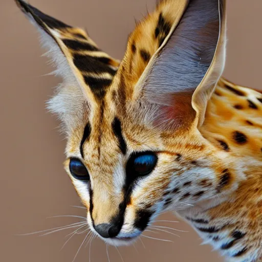 Image similar to a serval eating a delicious timbit