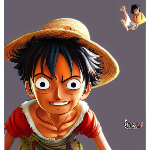 Image similar to luffy, highly detailed, pixar style, artstation, soft light, sharp focus, illustration, concept art