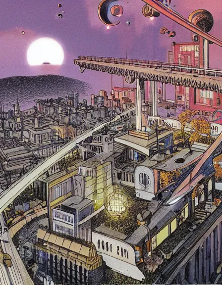 Image similar to comic book page, solarpunk utopia, by Francois Schuiten