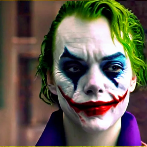 Image similar to awe inspiring beautiful 8k hdr Emma Stone as The Joker